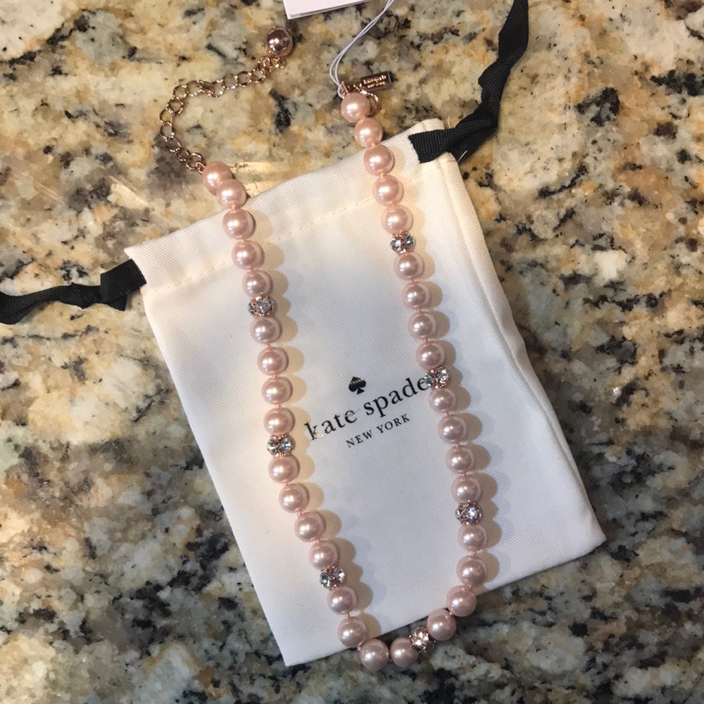 Kate Spade rose gold pearl necklace